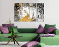 Abstract print on canvas white gold abstraction decor