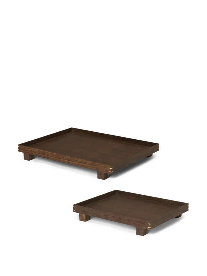 Bon Wooden Tray - Large & Small Gift Set - Smoked Oak