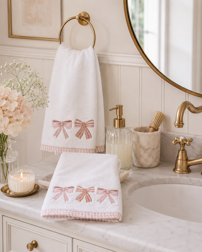 Bows 2-Piece Hand Towel Set