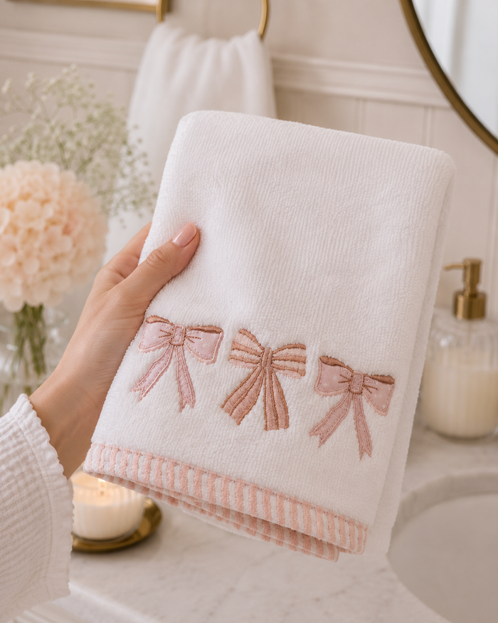 Bows 2-Piece Hand Towel Set