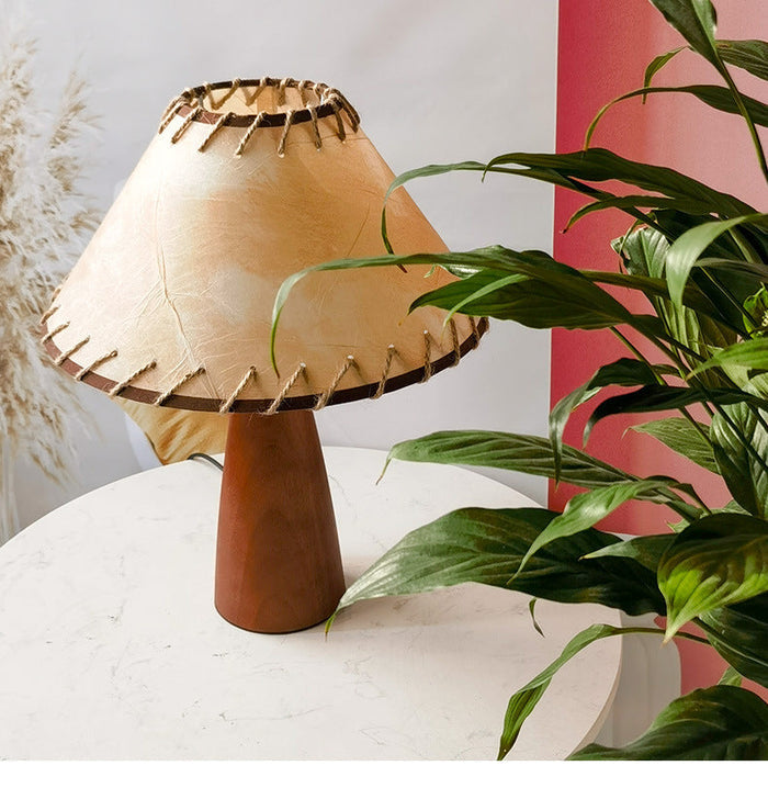 Lampa Stołowa Ceramiczna z Litego Drewna i Mosiądzu – Elegancka Lampy Stołowe do Salonów, 40 cm 0