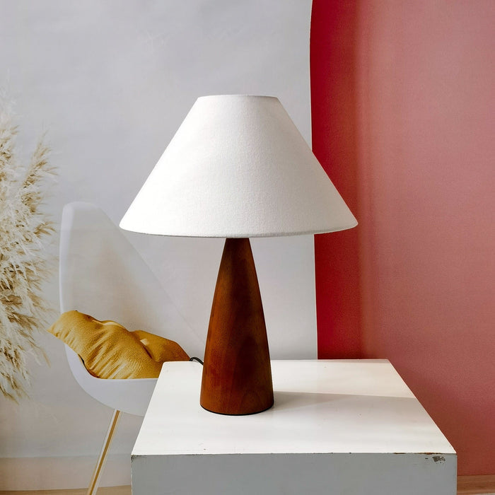 Lampa Stołowa Ceramiczna z Litego Drewna i Mosiądzu – Elegancka Lampy Stołowe do Salonów, 40 cm 1