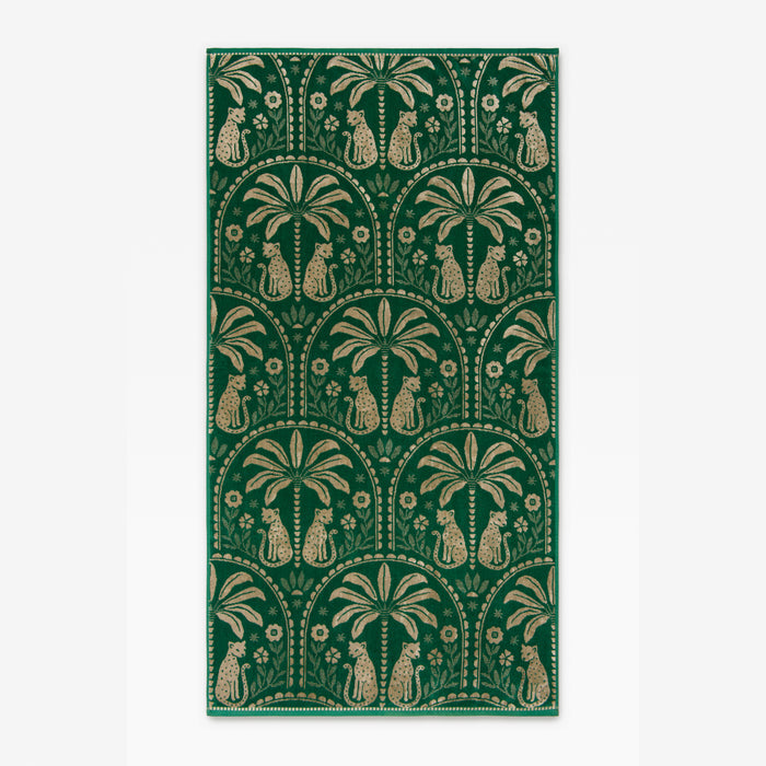 Cheetah Scallop Jade Winter Gold Beach Towel