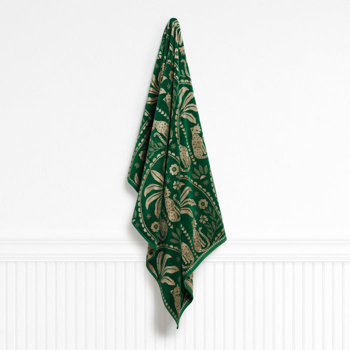 Cheetah Scallop Jade Winter Gold Beach Towel