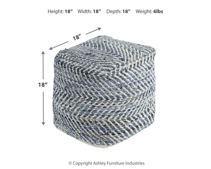 Chevron Pouf