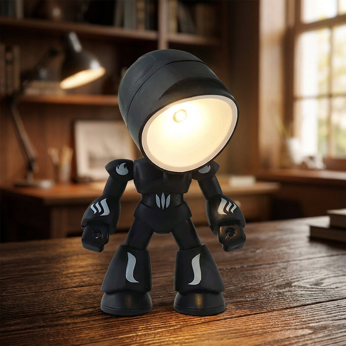 Lampka nocna LED dla dzieci w kształcie robota, emitująca miękkie światło, stabilna i idealna do s 1
