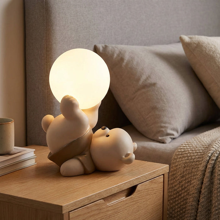 Lampka nocna LED z dotykowym sterowaniem w kształcie misia, idealna dla dzieci, z kompaktową sylwet 1