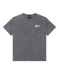 Damaged Dyed Tee - Charcoal, view 1|Flatlay