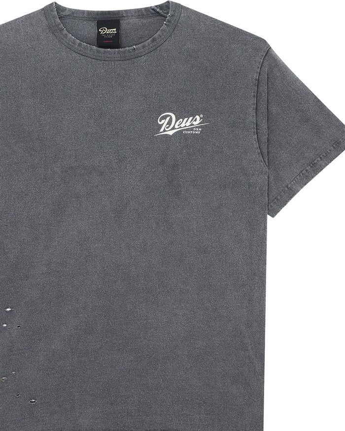 Damaged Dyed Tee - Charcoal, view 3