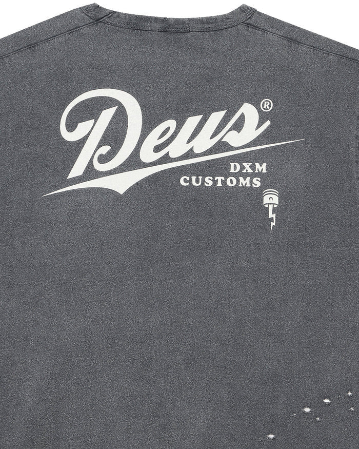 Damaged Dyed Tee - Charcoal, view 4