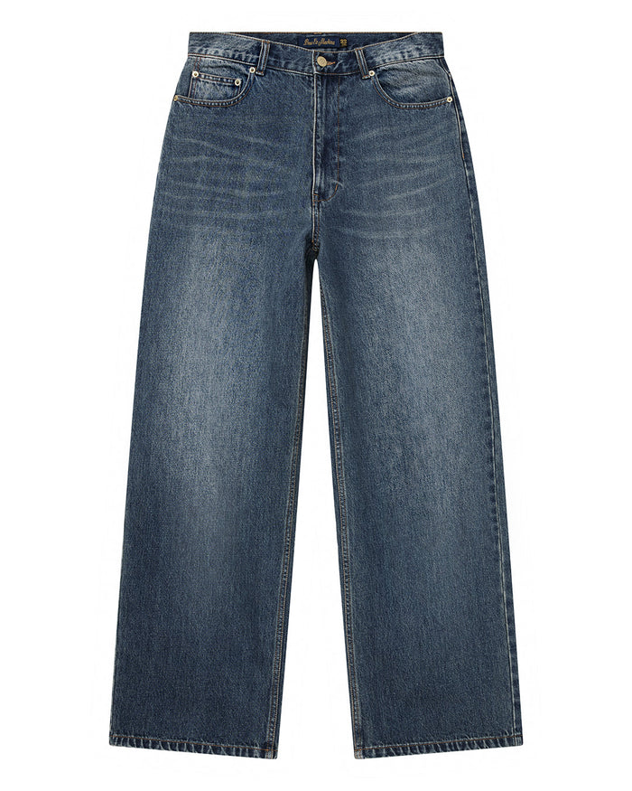 Drift Line Wide Jean - Mid Indigo, view 5|Flatlay