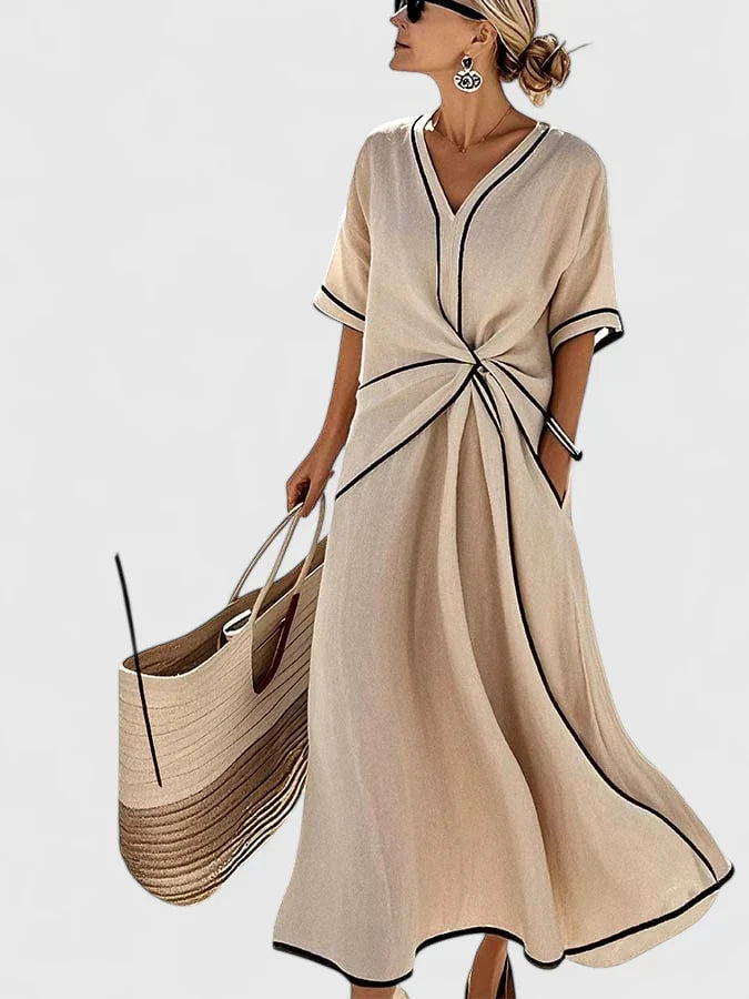 Elegancka letnia sukienka w pionowe paski – lekka i przewiewna 2