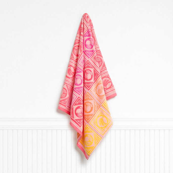 Framed Fruit Sherbet Coral Beach Towel