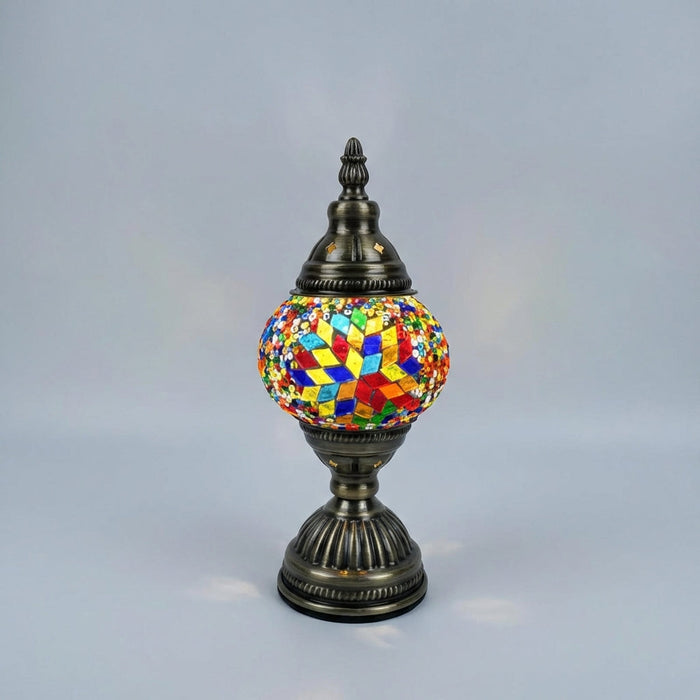Lampa stołowa szklana z mozaikowym kloszem, ręcznie wykonana dekoracja do salonów i wnętrz 0