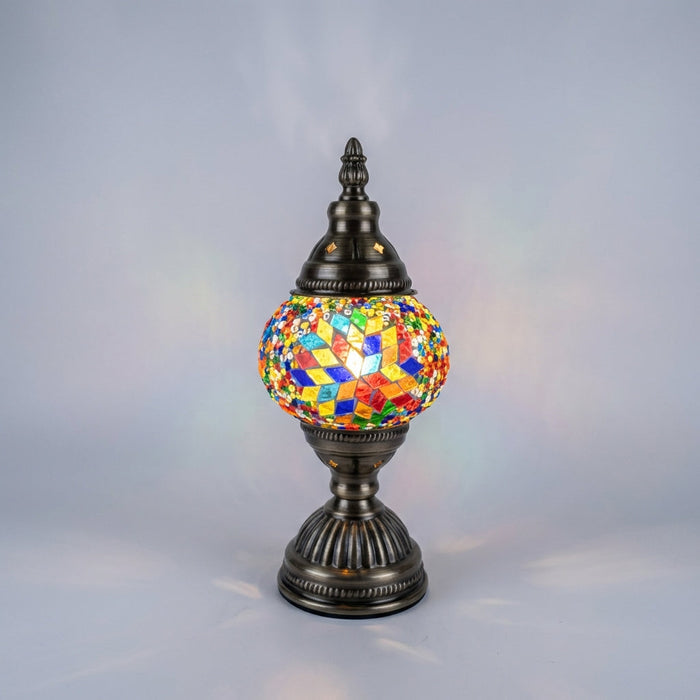 Lampa stołowa szklana z mozaikowym kloszem, ręcznie wykonana dekoracja do salonów i wnętrz 2