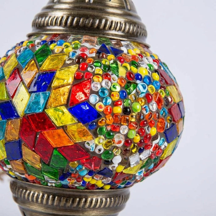 Lampa stołowa szklana z mozaikowym kloszem, ręcznie wykonana dekoracja do salonów i wnętrz 3