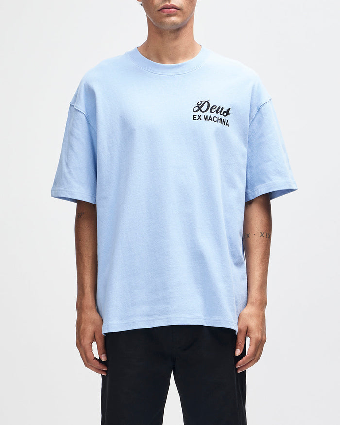 Harajuku Sign Tee - Cerulean Blue, view 1|Model