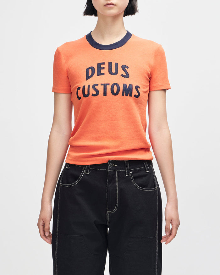 HeLeNe Tee - Flame Orange, view 1|Model
