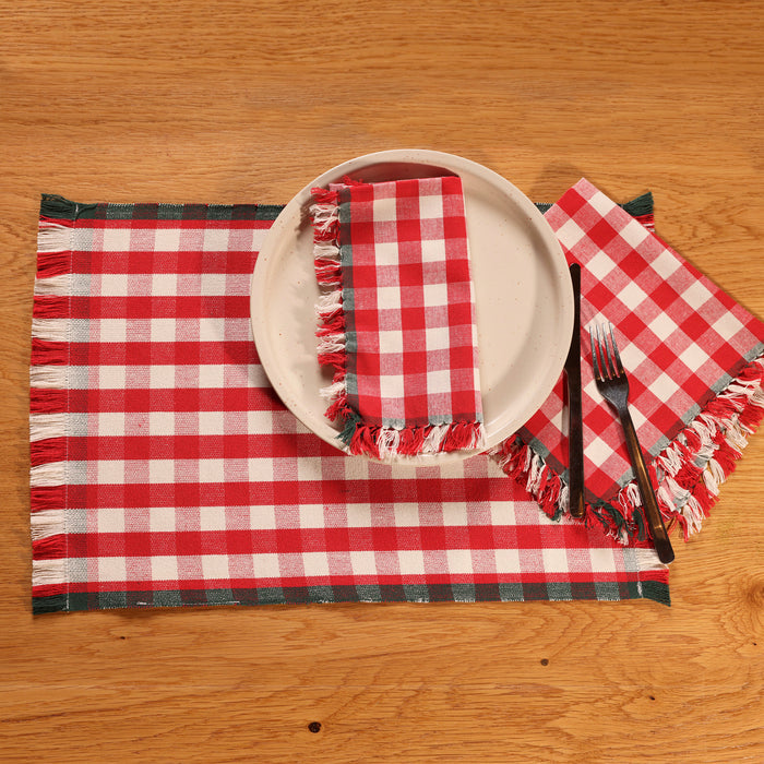 Holiday Picnic Gingham Placemats Set of 4