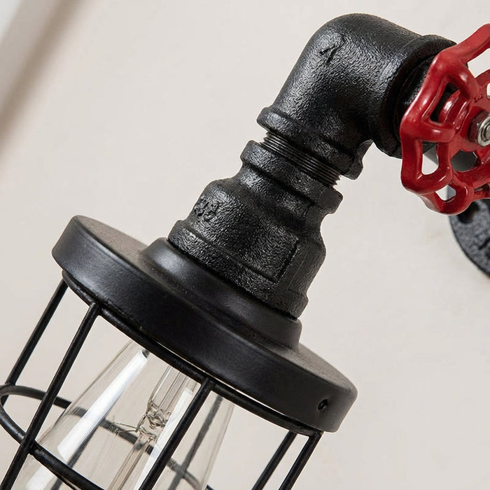 Kinkiet ścienny industrialny z drucianą klatką, regulowane oświetlenie LED w nowoczesnym design 3