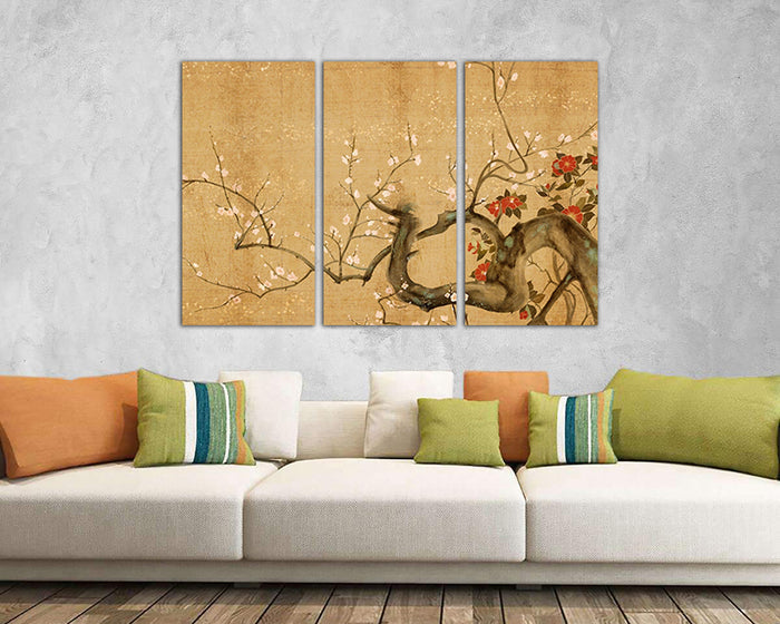 Japan Flower print on canvas  Sakura Cherry blossom decor ready to hang