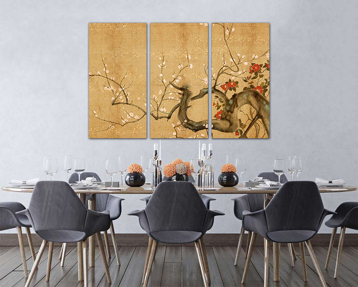 Japan Flower print on canvas  Sakura Cherry blossom decor ready to hang