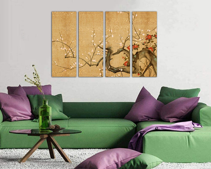 Japan Flower print on canvas  Sakura Cherry blossom decor ready to hang