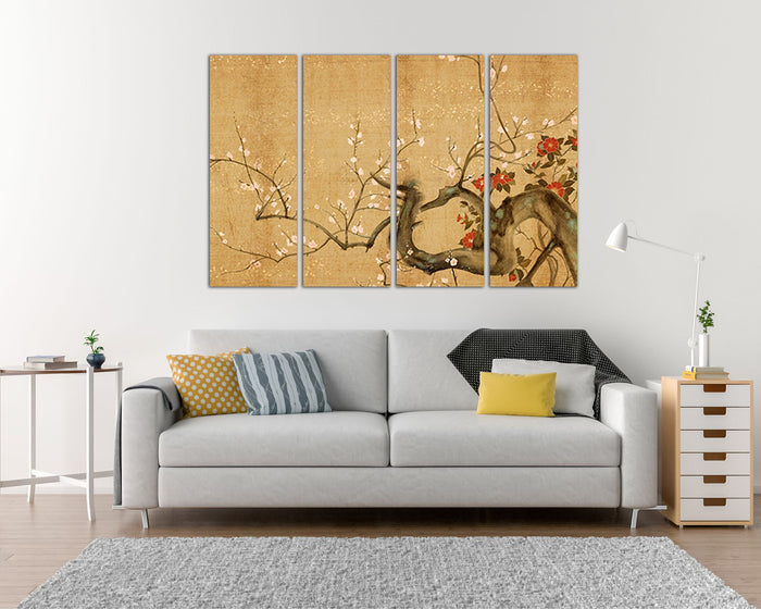 Japan Flower print on canvas  Sakura Cherry blossom decor ready to hang
