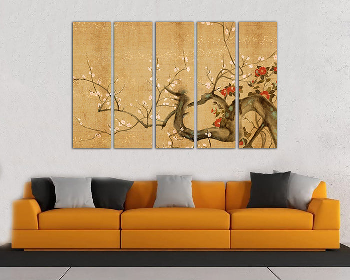 Japan Flower print on canvas  Sakura Cherry blossom decor ready to hang