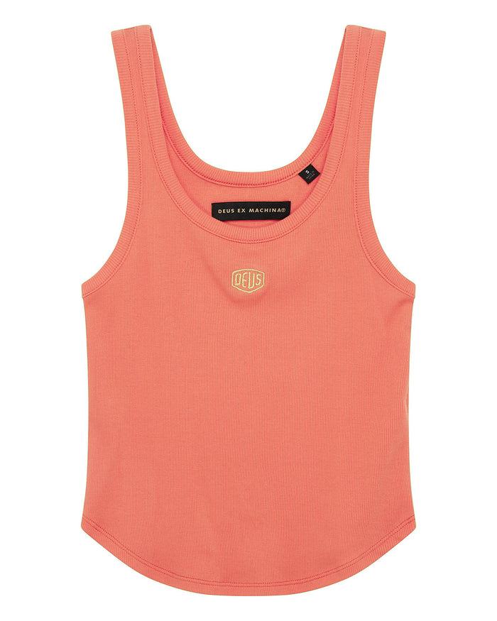 June Shield Tank - Flame Orange, view 3|Flatlay