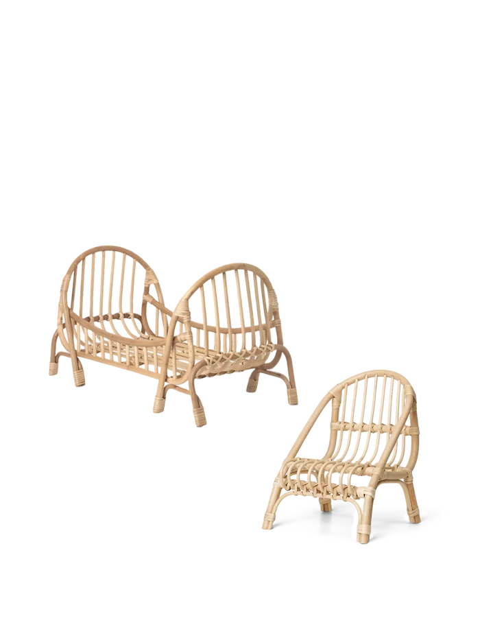 Kuku Doll Bed & Doll Chair - Natural - Gift Set