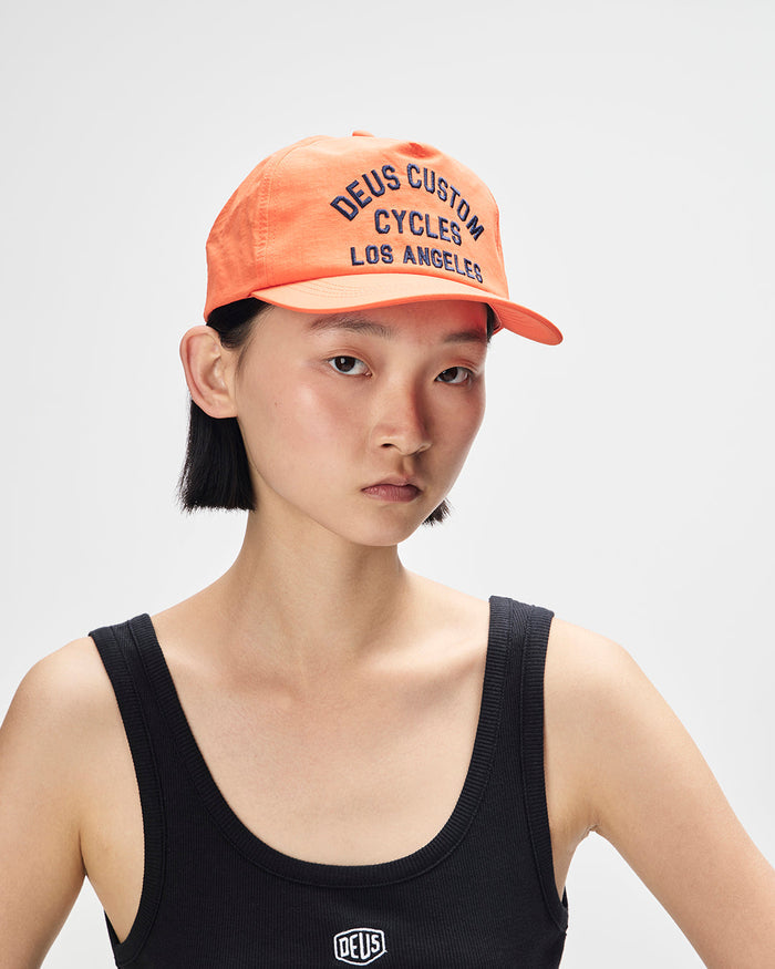 LA Ripstop Cap - Flame Orange, view 1|Model