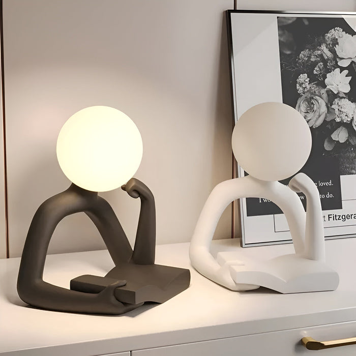 Lampka biurkowa LED z rzeźbiarskim designem, nowoczesna lampa na biurko z ciepłym świat 4
