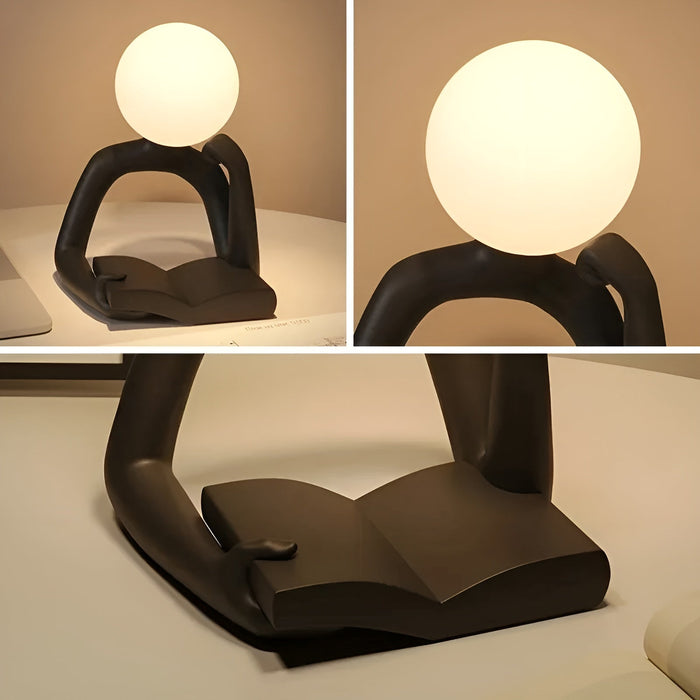 Lampka biurkowa LED z rzeźbiarskim designem, nowoczesna lampa na biurko z ciepłym świat 5