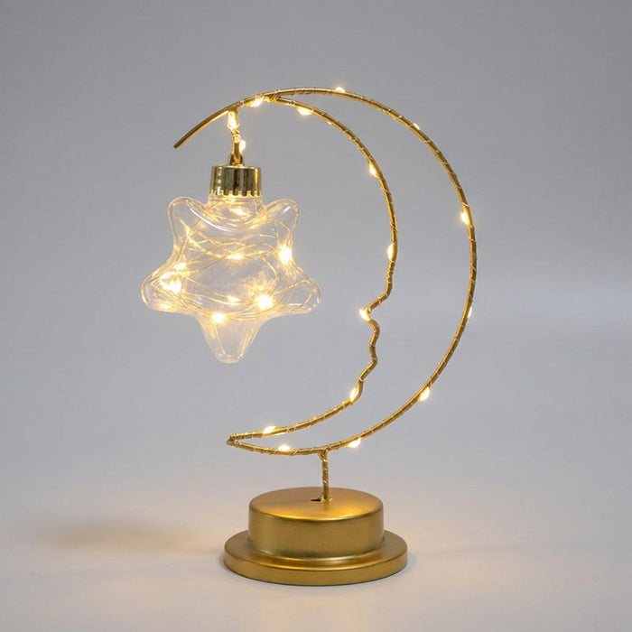 Lampa stołowa LED z regulowanym oświetleniem w nowoczesnym kształcie księżyca, z eleganck 0