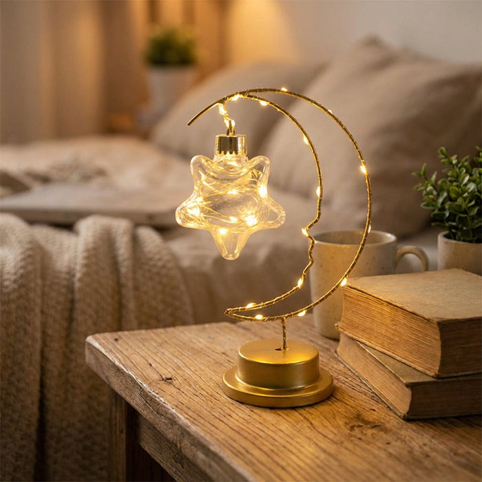 Lampa stołowa LED z regulowanym oświetleniem w nowoczesnym kształcie księżyca, z eleganck 1