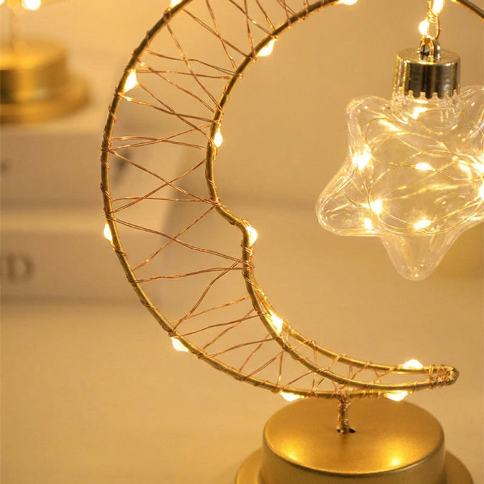 Lampa stołowa LED z regulowanym oświetleniem w nowoczesnym kształcie księżyca, z eleganck 3