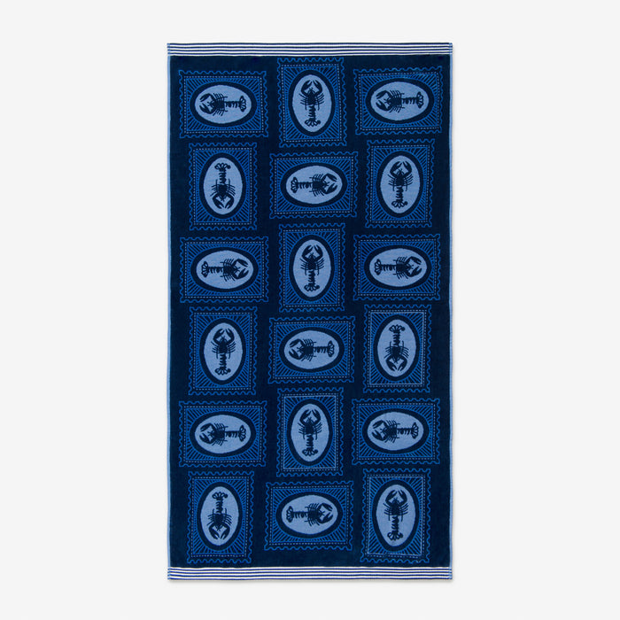 Lobster Frame Nova Navy Beach Towel
