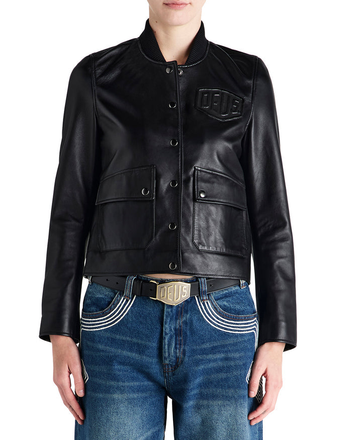 Norton Leather Jacket - Black, view 1|Model