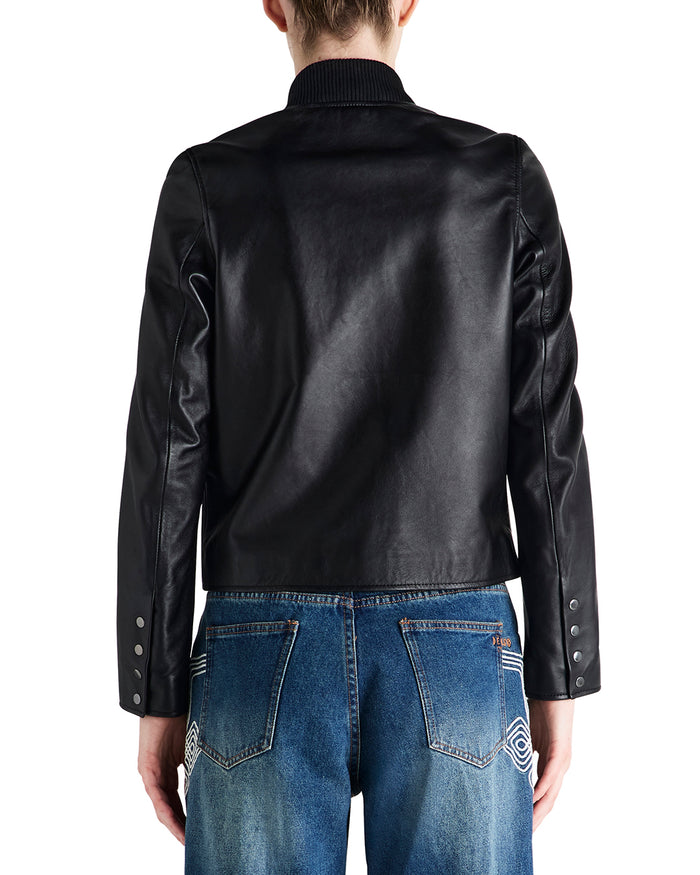 Norton Leather Jacket - Black, view 2|Model