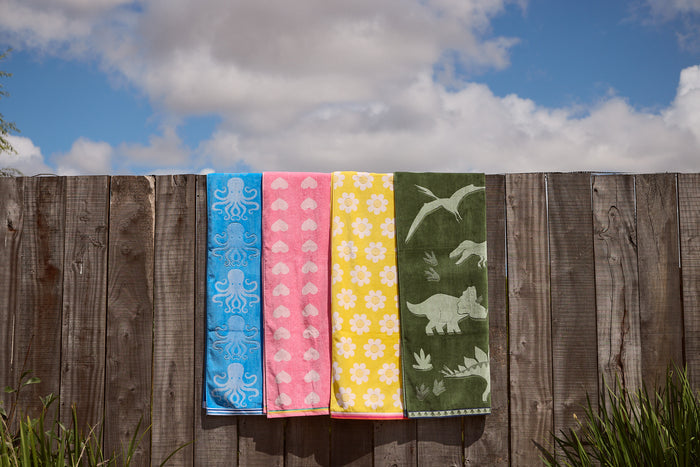 Octopus Friends Blue Kids Beach Towel