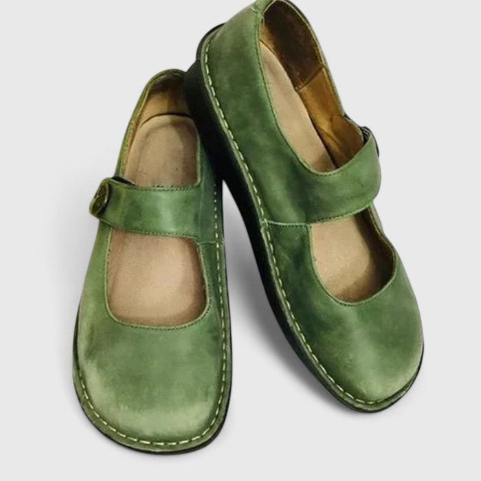 Buty ortopedyczne dla kobiet z regulowanym paskiem i amortyzowaną wkładką – klasyczny design z okrągłymi noskami 0