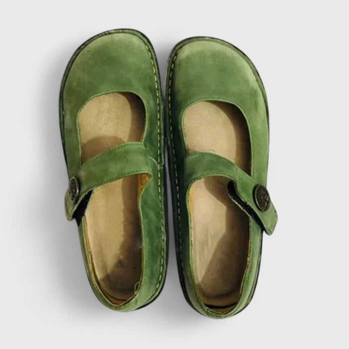 Buty ortopedyczne dla kobiet z regulowanym paskiem i amortyzowaną wkładką – klasyczny design z okrągłymi noskami 1