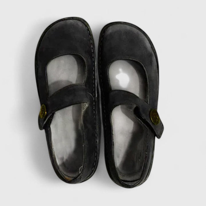 Buty ortopedyczne dla kobiet z regulowanym paskiem i amortyzowaną wkładką – klasyczny design z okrągłymi noskami 5