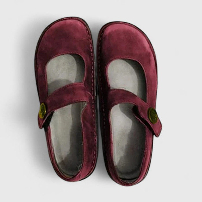 Buty ortopedyczne dla kobiet z regulowanym paskiem i amortyzowaną wkładką – klasyczny design z okrągłymi noskami 6