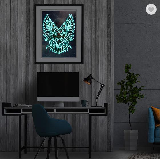 Owl Glow In The Dark Diamond Painting