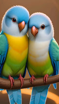 Pair of Playful Parrots