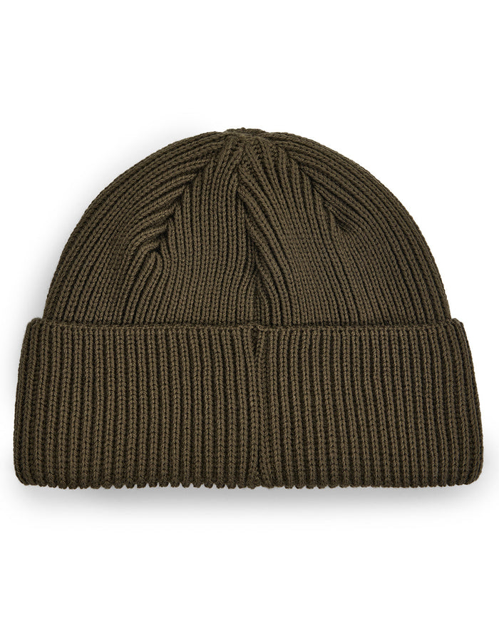 Pill Merino Beanie - Dark Olive, view 2|Model