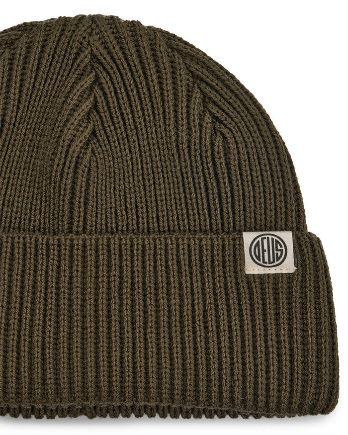 Pill Merino Beanie - Dark Olive, view 3