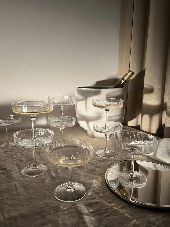 Ripple Champagne Saucers & Tumbled Champagne Cooler Gift Set